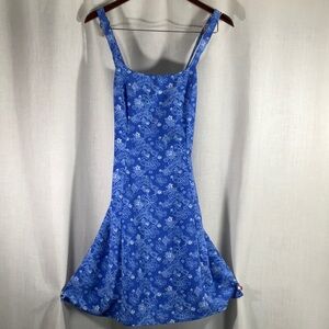 Blue Floral A Line Dress-Size 11/12